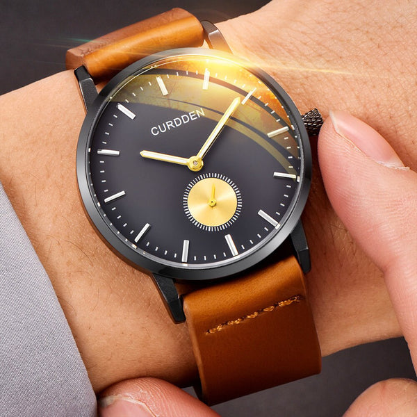 Men's  Wrist Watch Fashion Leather Band Analog Quartz Round Business Watch Man Reloj Hombre 2019 Men Wristwatch Clock