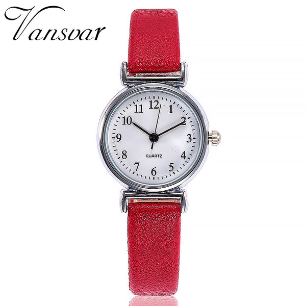 Women Watches  Exquisite Roman Numeral  Dial Ladies  Quartz Wristwatch 5 Color Leather Strap Clock Hot Zegarki Damskie@50