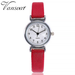 Women Watches  Exquisite Roman Numeral  Dial Ladies  Quartz Wristwatch 5 Color Leather Strap Clock Hot Zegarki Damskie@50