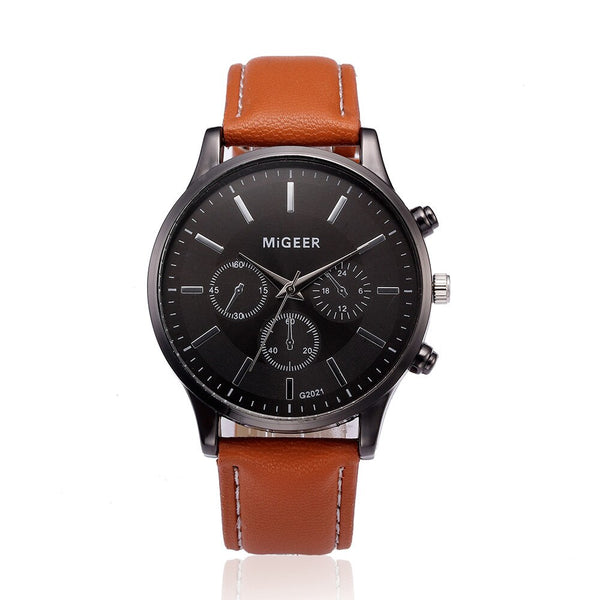 Man Wrist Watch Retro Design Leather Band Analog Alloy Quartz Watch Mens watches mens 2019 men wristwatch clock