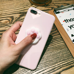 3D Cartoon Cute Squishy Cat Claw Case for iPhone 6 6S 7 Plus Fundas Funny Pressure Release Soft Squishi Squeeze Cats Phone Cases