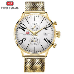 MINI FOCUS Top Brand Luxury Stainless Steel Wrist Watch Men Sports Watches Famous Male Clock Quartz Watch Mens Relogio Masculino