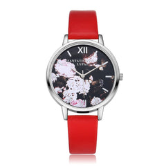 Minimalism Women Watches Flower Butterfly Dial Ladies Quartz Wristwatch Fashion Leather Strap Clock Dress Gift Zegarki Damskie50