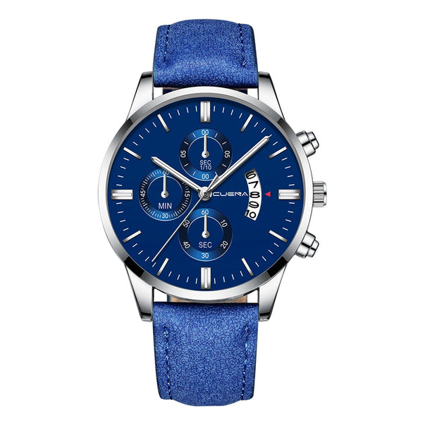 Men's Watch Stainless Steel Sport Analog Leather Band Analog Quartz Wristwatch Mens Relojes Hombre 2019 erkek kol saati