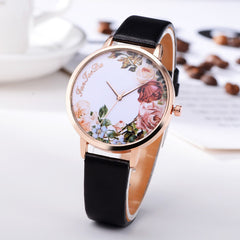 Luxury  Women Watches Thin disc Flower Watch Minimalism Leather Strap Ladies Quartz  Wristwatch Featured Clock Reloj Mujer@50