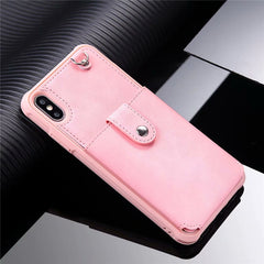 Mirror PU Leather Multi Card Holders Case For iPhone XR XS Max Case Back Cover Card Wallet Retro For iPhone 6 6s 7 8 Plus X Case