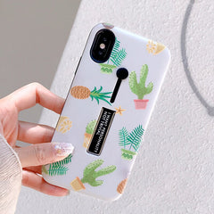 TIKITAKA Summer Fruit Pineapple Phone Case For iphone X 6 6s 7 8 6 6s 7 8 Plus Cactus Hide Ring Stand Holder Cover Coque