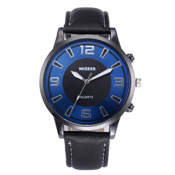 DISU Men Wrist Watch Retro Design Leather Band Analog Alloy Quartz watches men  vintage men wristwatch clock relogios masculino