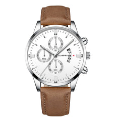 Men's Watch Stainless Steel Sport Analog Leather Band Analog Quartz Wristwatch Mens Relojes Hombre 2019 erkek kol saati