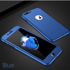360 Degree Phone Case For iPhone XS Max 6 7 8 Plus Case With Tempered Glass For iPhone X 8 7 6 Cases Front Back Full Cover Case