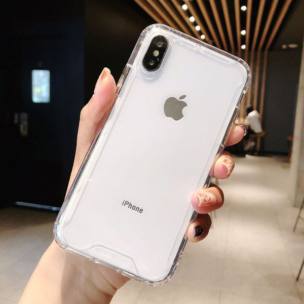 Shockproof Bumper Transparent Silicone Phone Case For iPhone X XS XR XS Max 8 7 6 6S Plus Clear protection Back Cover