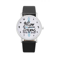 Women's Watches Best Sellers  Follow Dreams Letter Pattern Clock Rome Nombre Mode Top Marque Montre Femme Acier Inoxydable@50