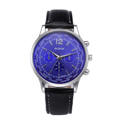 DISU Men Wrist Watch  Retro Design Leather Band Analog Alloy Quartz watch mens vintage men wristwatch clock relogios masculino