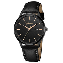 DISU Men Women Wrist Watch Sport Leather Band Quartz Analog watches men wrist watches day date relogios masculino