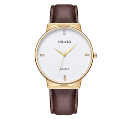 YOLAKO Men's Wrist Watch Casual Quartz Leather Band Strap Analog watch man watches mens 2019 men wristwatch clock