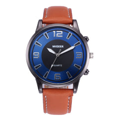 DISU Men Wrist Watch Retro Design Leather Band Analog Alloy Quartz watches men  vintage men wristwatch clock relogios masculino