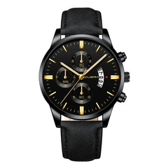 Men's Watch Stainless Steel Sport Analog Leather Band Analog Quartz Wristwatch Mens Relojes Hombre 2019 erkek kol saati