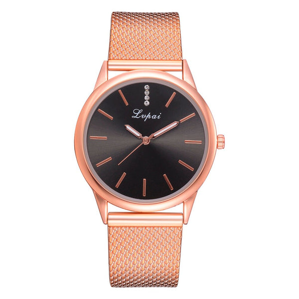 Best Selling Women Watches Rose Colour Dial Ladies Quartz Wristwatch Fashion Silicone Strap Temperament Clock  Zegarki Damski@50