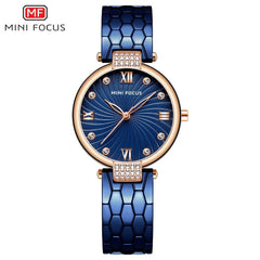MINIFOCUS Snake Skin Texture Stainless Steel Watch Bands Fashion Designer Brand Luxury Women Watches Quartz Gold Women's Watch