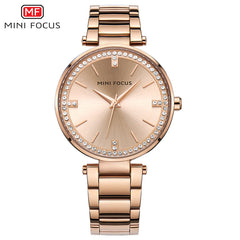 MINIFOCUS Diamond Women Watches Gold Waterproof Lady Watch For Woman Designer Brand Luxury Women Clock Fashion Women's Watches