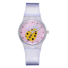 Fresh Simple Fruit Pattern Watch Silicone Transparent Unique Strap Montre Femme Acier Inoxydable Zegarek Damski Clock @50