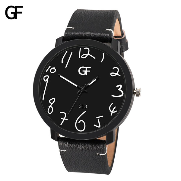 Men's Watch Fashion High-End Quartz Letter Leather Pointer Light Series Wristwatch Mens Reloj Hombre 2019 erkek kol saati