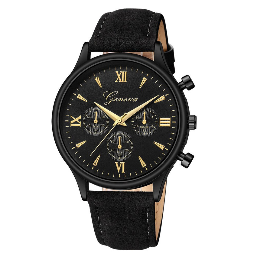 Geneva Men Watches Luxury Faux Leather Blue Ray Glass Quartz Analog watch man watches mens 2019 relogios masculino