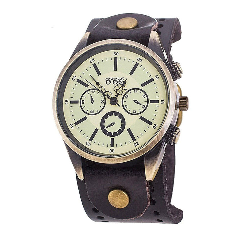 DIUS Men Watch  Casual Quartz Retro Three Big Dial Bracelet watches man vintage men wristwatch clock relogios masculino