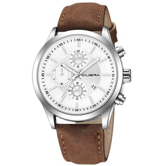 DISU Men Wrist Watch Leather Band Quartz Analog watch man watches mens 2019 relogio masculino