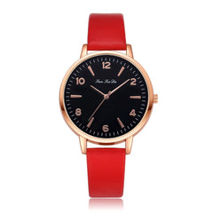 Best Selling Women Watches Black Scale Dial Ladies Simple Quartz Wristwatch Many colours Leather Strap Clock  Zegarki Damski @50
