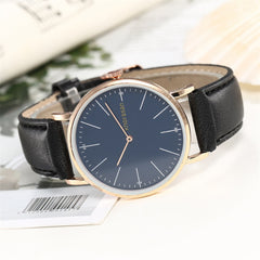 Business Women Watches Bule Dial Ladies Quartz Wristwatch Fashion Leather Strap Simple Clock Work Meeting Zegarki Damskie@50
