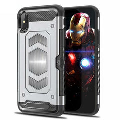 Phone Case For Iphone X XS Max XR 6 6S 7 8 Plus Hybrid Armor Car Magnetic Suction Bracket Cases Rugged Soft Card Slot Cover