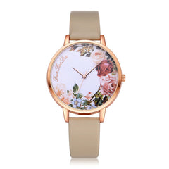 High Quality Women Watches Flower  Bird Pattern Watch Temperament Leather Strap Ladies Quartz  Wristwatch Optimal Clock @50