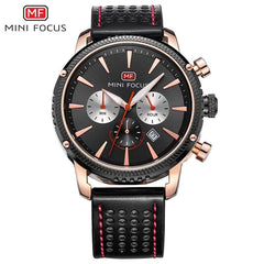 MINI FOCUS Famous Men Watches 2019 Luxury Brand Leather Watch Quartz Wrist Watch Male Chronograph Sport Watches For Men Clock