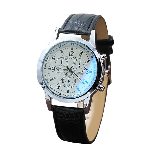 DISU Men Wrist Watch Blu Ray Glass Neutral Quartz Simulates watches man unique watch for men relogios masculino