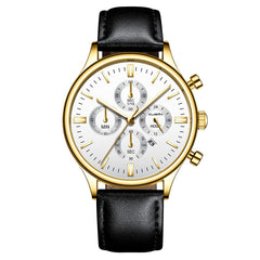 Men's Watch Fashion Sport Stainless Steel Case Leather Band Quartz Analog Wrist Watch Man Reloj Hombre 2019 relogios masculinos