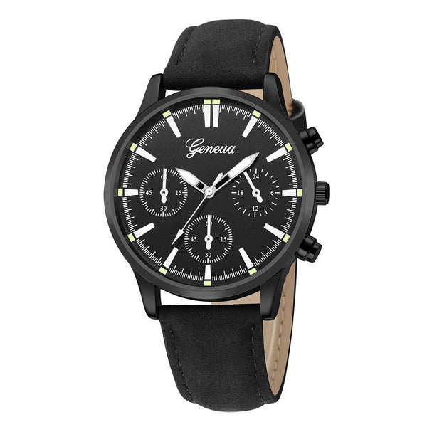 DISU Men Wrist Watch Luxury Quartz Military Stainless Steel Dial Leather Band watch man watches mens 2019 relogios masculino