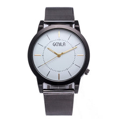 Hot Sale Mens Temperament  Watch Thin Disc Male Clock  Quartz Wristwatch  Mesh Strap Classic Business Relogio Masculino @50