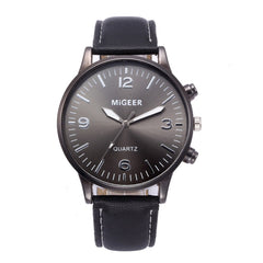DISU Men Wrist Watch Business Leather Strap Sports Simulated Quartz wristwatch mens big dial watches for men relogio masculino