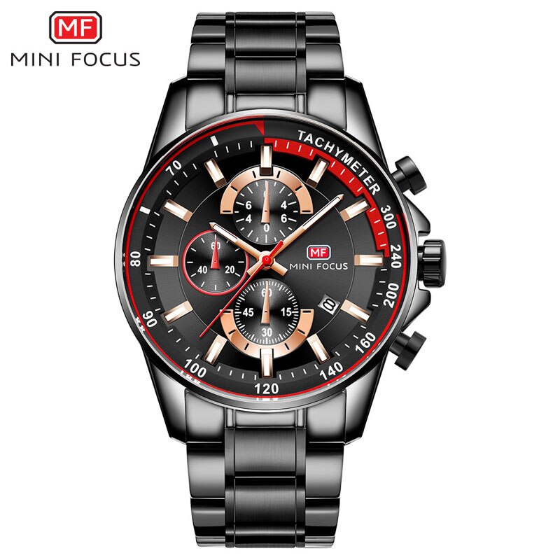MINI FOCUS Watches Man 2019 Clock Fashion Blue Watch Men Sports Watches Men Luxury Brand Quartz Stainless Steel Strap Calendar