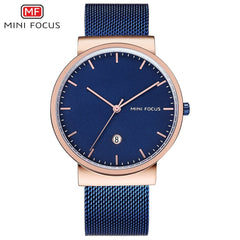 MINI FOCUS Simple Men Watches 2019 Luxury Brand Mesh Stainless Steel Watch Waterproof Men's Wristwatch Quartz Watches Men Clock
