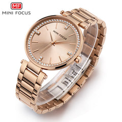 MINIFOCUS Diamond Women Watches Gold Waterproof Lady Watch For Woman Designer Brand Luxury Women Clock Fashion Women's Watches