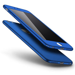 360 Case Full Body Coverage Phone Cases for iPhone 7 6 6s Plus Fundas Fashion Matte Hard PC Cover Free Glass Screen Film