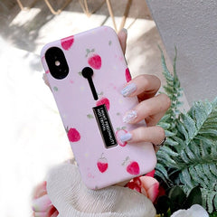 TIKITAKA Summer Fruit Pineapple Phone Case For iphone X 6 6s 7 8 6 6s 7 8 Plus Cactus Hide Ring Stand Holder Cover Coque