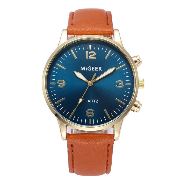 DISU Men Watch Business Leather Strap Sports Simulated Quartz wristwatch mens unique watch for men relogio masculino
