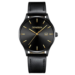 Men Wrist Watch Stainless Steel Case Leather Band Quartz Analog Date watch man watches mens 2019 relogios masculino