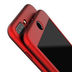 360 Degree Full Cover Anti-fall Phone Case For iPhone 6 6S Plus X Xs Max Xr 7 8 Plus With Tempered Glass Case Hard PC Shell Capa