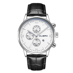 DISU Men Watches Leather Military Alloy Analog Date Quartz Business watch man unique watch for men relogios masculino