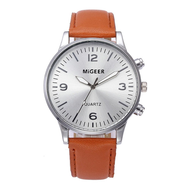 Men Watch Business Leather Strap Sports Simulated Quartz wristwatch mens watches mens 2019 relogios masculino