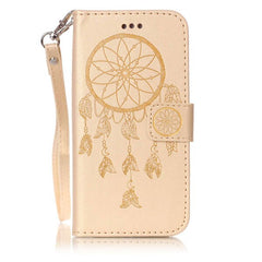 Leather Flip For iPhone 7 6 6s Plus SE 5 5s Case Retro 3D Embossed Dreamcatcher Wallet Cover For Samsung Galaxy S7 S6 edge S5 S4